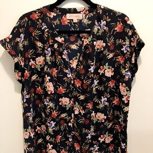 Philosophy Floral Navy Blue Blouse